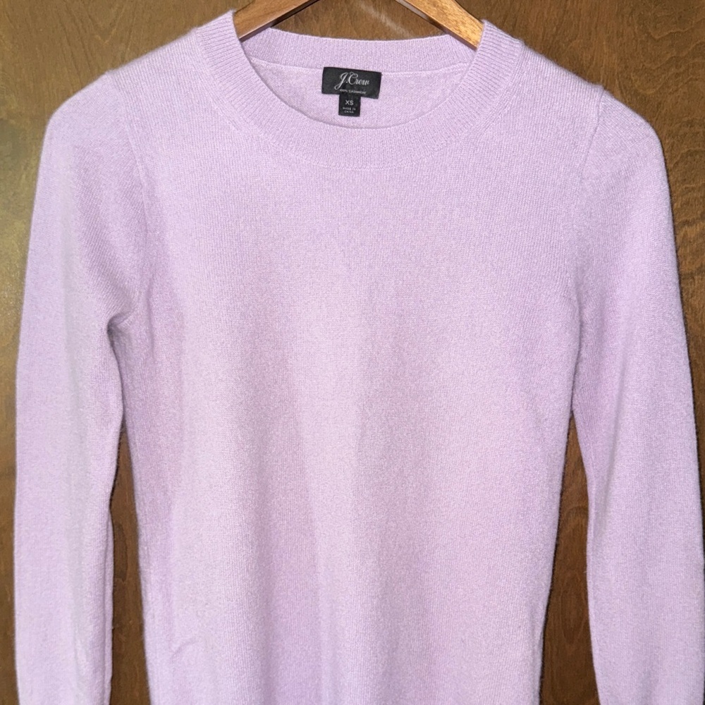 J. Crew Lilac Crewneck Cashmere Sweater